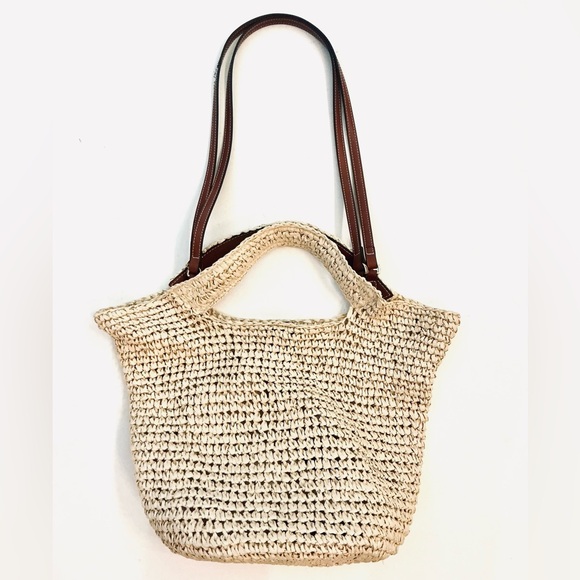 Mango Handbags - MANGO, Women's Handmade Braided Natural Fiber Shopper Bag Style, EUC